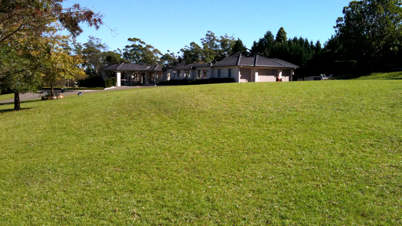 A large mown acreage lawn.