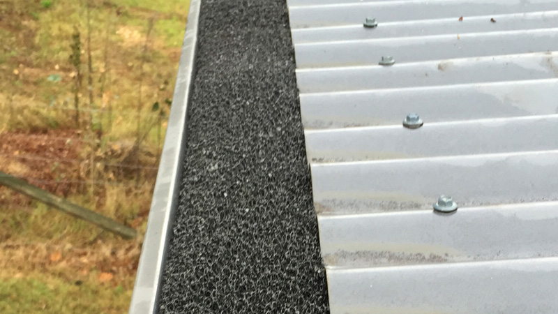 Gutter protection installed on a roof.
